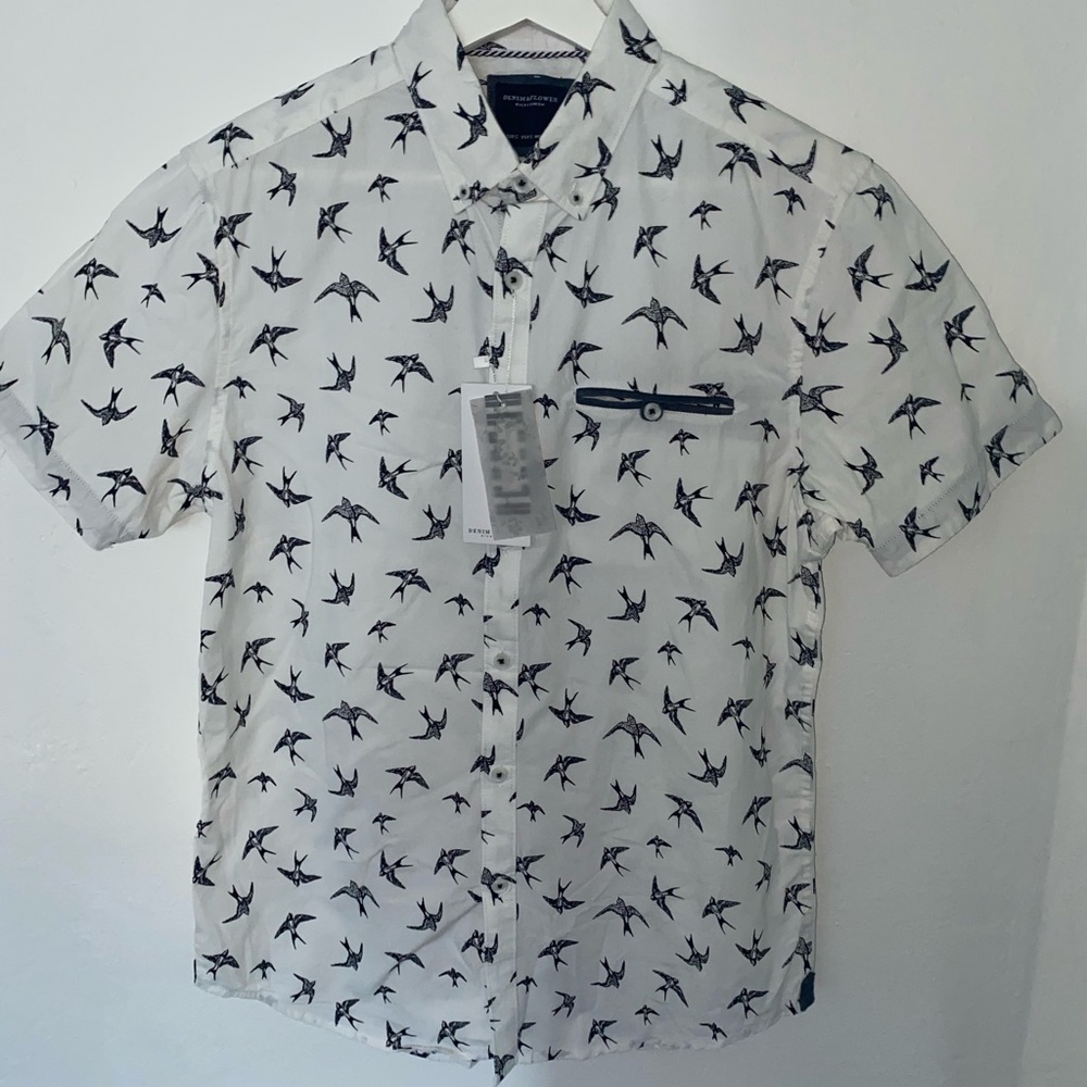 Denim & Flower Sparrow Short Sleeve Button-Down